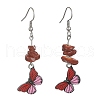 Synthetic & Natural Mixed Gemstone Chips Dangle Earrings EJEW-JE05340-2