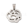 304 Stainless Steel Pendants STAS-P393-02P-1