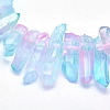 Electroplated Natural Quartz Crystal Beads Strands G-P368-06D-3