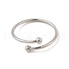Non-Tarnish 304 Stainless Steel Wire Wrapped Open Cuff Ring for Women RJEW-E066-12P-2