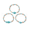 3Pcs Natural Freshwater Shell Beaded Stretch Bracelets BJEW-JB11804-2