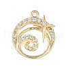 Brass Micro Pave Clear Cubic Zirconia Pendants FIND-B077-02G-05-1