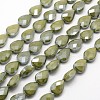 Electroplated Glass Beads Strands EGLA-J105-M-2
