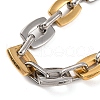 201 Stainless Steel Rectangle Link Chain Bracelets BJEW-B078-51GP-3