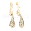 Brass Micro Pave Clear Cubic Zirconia S-Hook Clasps KK-L211-008G-1