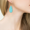 ANATTASOUL 2 Pairs 2 Style Synthetic Turquoise & Natural Howlite Teardrop Dangle Earrings EJEW-AN0002-33-5