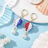 304 Stainless Steel Glass Hot Air Balloon Leverback Earrings EJEW-MZ00425-1