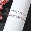 2Pcs 2 Color Hear Love Acrylic Braided Bead Bracelets Set BJEW-JB09849-4