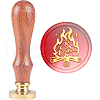 Brass Wax Seal Stamp with Handle AJEW-WH0184-1060-1