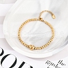 304 Stainless Steel Beaded Stretch Bracelets for Women BJEW-B108-01G-1