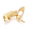 Brass Micro Pave Clear Cubic Zirconia Pendants KK-N268-81G-2