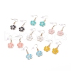 Sakura Flower Enamel Dangle Earrings EJEW-JE04863-1