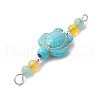Summer Beach Dyed Synthetic Turquoise Connector Charms PALLOY-JF03747-01-5