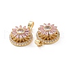 Real 18K Gold Plated Brass Micro Pave Clear Cubic Zirconia Pendants KK-E068-VC303-3