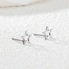 Stainless Steel Hollow Star Stud Earrings EH5151-1