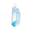 Electroplated Natural Quartz Pendants PALLOY-JF01263-2
