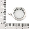 304 Stainless Steel Floating Locket Pendants STAS-E443-41P-03-3