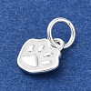 925 Sterling Silver White Enamel Paw Print Charms STER-D303-04S-2