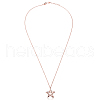 TINYSAND 925 Sterling Silver Star Rhinestone Pendant Necklaces TS-N264-RG-3