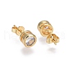 Brass Micro Pave Cubic Zirconia Stud Earrings EJEW-L224-02A-2