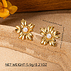 Stainless Steel Flower Stud Earrings GG2778-1-2