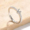 S925 Sterling Silver Adjustable Letter Rings for Women RJEW-M068-01P-V-1