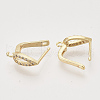 Brass Micro Pave Cubic Zirconia Hoop Earring Findings with Latch Back Closure KK-T048-028G-NF-3
