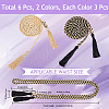 CRASPIRE 6Pcs 2 Colors Nylon Cotton Braided Chain Belt AJEW-CP0008-17-2