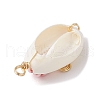 Natural Cowrie Shell Copper Wire Wrapped Pendants PALLOY-JF03834-5