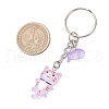 Resin Glass Cat and Fish Luminous Keychain KEYC-JKC01236-3