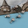 Non-Tarnish Round 303 Stainless Steel Pendants with 201 Stainles Steel Clasp STAS-M184-14B-6