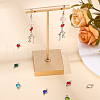 DELORIGIN 60Pcs 6 Colors 304 Stainless Steel with Glass Connector Charms STAS-DR0001-07-4