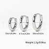 3 Pairs 925 Sterling Silver Cubic Zirconia Hoop Earrings ZD9822-8-2