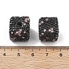 Cube Shape Polymer Clay Rhinestone Beads CLAY-NH0001-08H-3