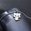 Cat Shape Stainless Steel Pendant Necklaces PW-WGF5F36-01-4