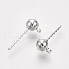 Brass Ball Stud Earring Findings KK-S348-415C-2