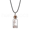 Glass Wish Bottle Pendant Necklace NJEW-JN04609-02-1