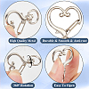 SOFPLATE 40Pcs 4 Colors Heart Shape Zinc Alloy Swivel Lobster Clasp FIND-SP0002-60-6