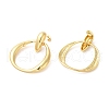 Real 18K Gold Plated Brass Dangle Stud Earrings EJEW-G382-09B-G-2