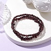 Chip & Round Natural Garnet Beaded Stretch Bracelets for Women BJEW-JB10189-04-2