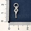 S925 Sterling Silver Heart Key Charms STER-K183-02A-S-3