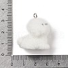 Flocking Resin Cute Puppy Pendants MACR-P043-L02-3