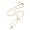 316 Surgical Stainless Steel Double Layer Column & Square Pendant Necklaces NJEW-P324-04G-2