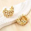 Brass Micro Pave Clear Cubic Zirconia Cuff Earrings EJEW-K309-05G-3