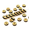 Brass Grade A Rhinestone Spacer Beads RSB038NF-04G-1