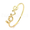 Word Love Brass Open Cuff Bangles for Women BJEW-Z062-15G-1