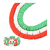   3 Strand 3 Colors Flat Round Handmade Polymer Clay Beads CLAY-PH0001-97-7