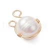Natural Cultured Freshwater Pearl Copper Wire Wrapped Potato Pendants PALLOY-JF03608-01-4