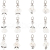 Angel Acrylic & Glass Pearl & Shell Pendant Decorations HJEW-GO00037-1