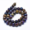 Electroplated Natural Tiger Eye Beads Strands G-O164-03-8mm-2